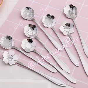 NEW 8pcs Stainless Steel Flower Spoon,  Hostess Gift